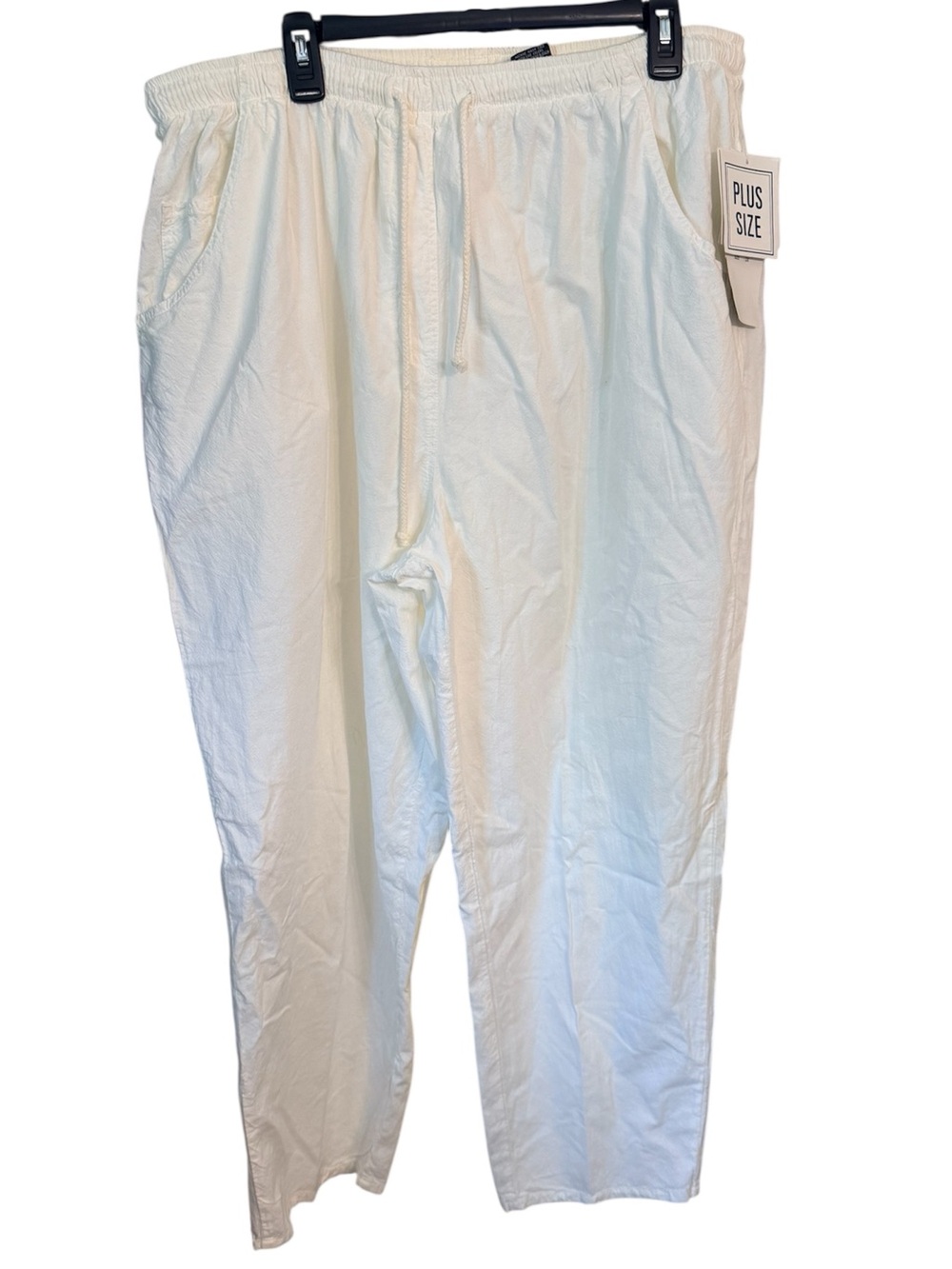 Erika II & Co White Cotton Pull On Pants, size 2X NWT